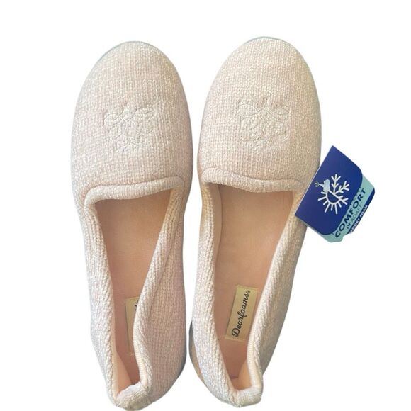 Dearfoams NWT  comfort adapt DF adapt comfy foam no sweat blush pink size 11/12 - Picture 1 of 7